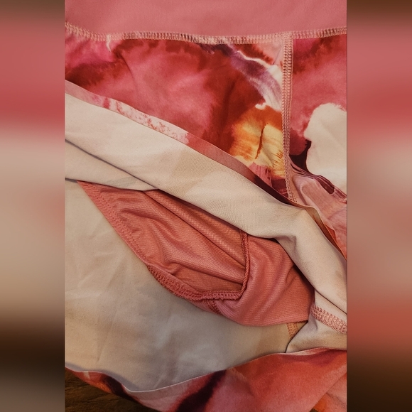 Athleta Run With It Pink Watercolor Floral Athletic Running Shorts - Picture 9 of 11